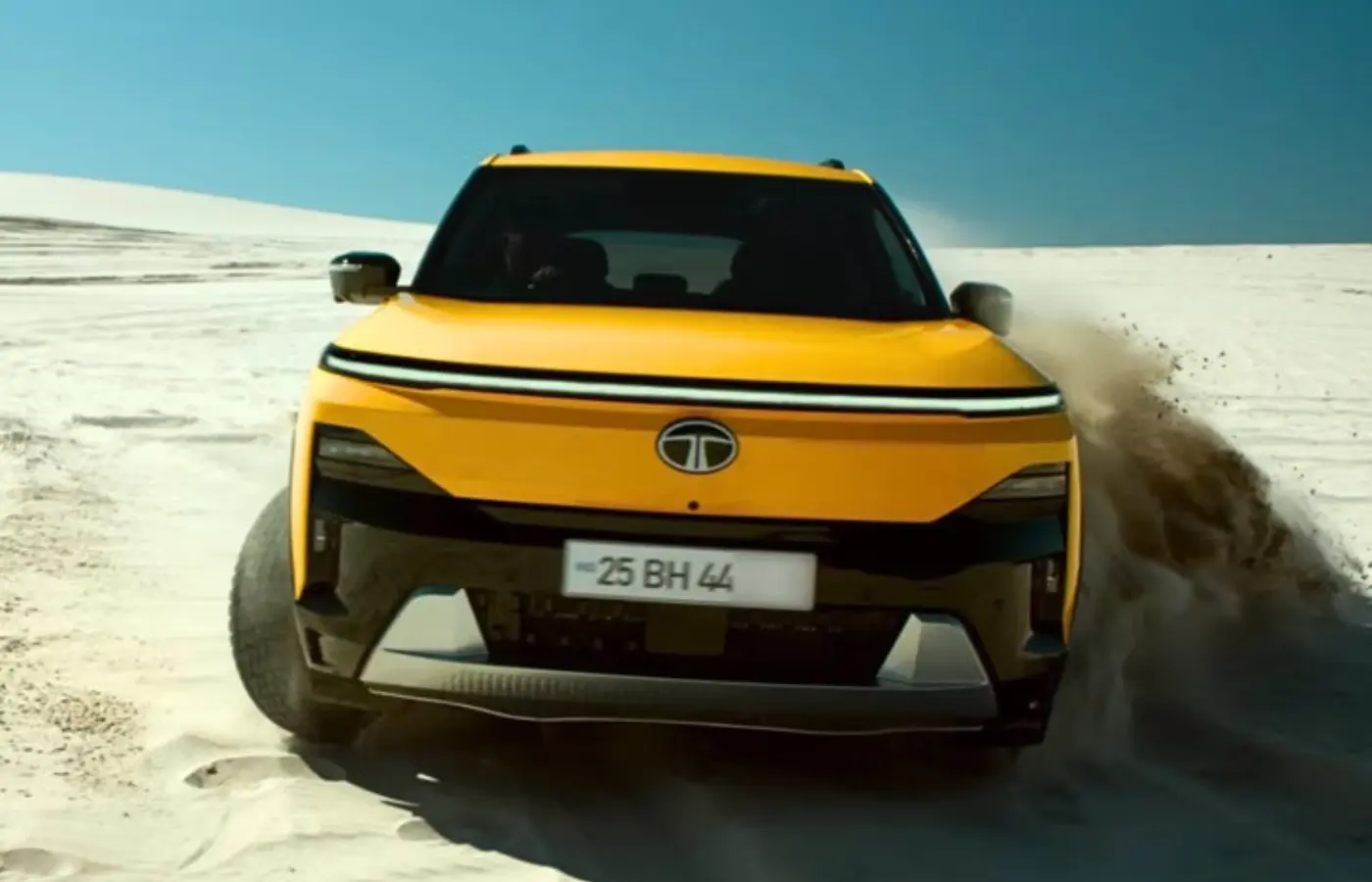 Tata Sierra EV revealed in its production form. Featured Image